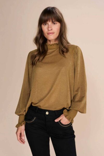 Kaliva ls blouse tapenade Mos Mosh