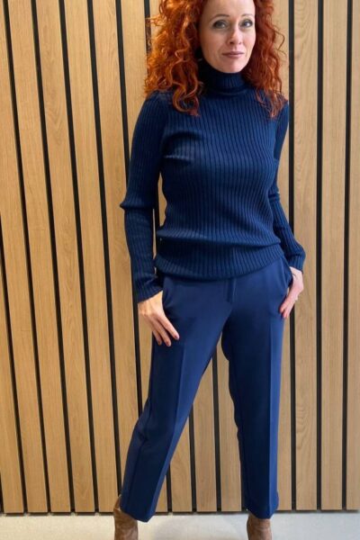 Relena rib lux rollneck knit pageant blue Mos Mosh