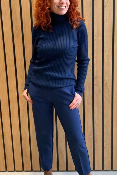 Relena rib lux rollneck knit pageant blue Mos Mosh