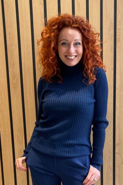 Relena rib lux rollneck knit pageant blue Mos Mosh