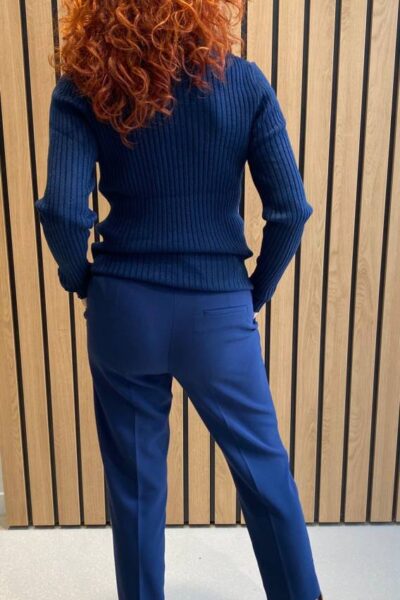 Relena rib lux rollneck knit pageant blue Mos Mosh