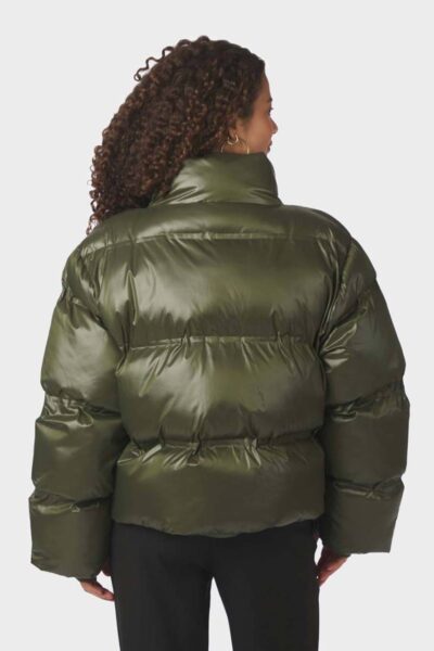 Rhea shiny puffer jacket olive Neo Noir