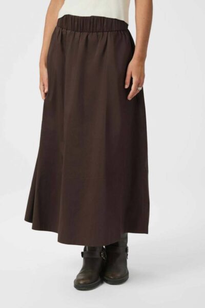 Yara poplin skirt chocolate brown Neo Noir