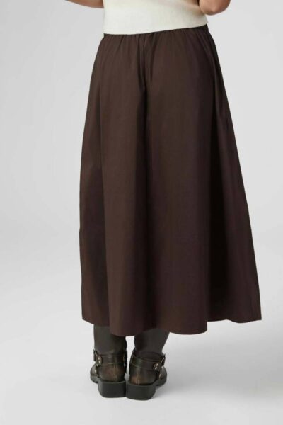Yara poplin skirt chocolate brown Neo Noir
