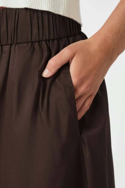 Yara poplin skirt chocolate brown Neo Noir