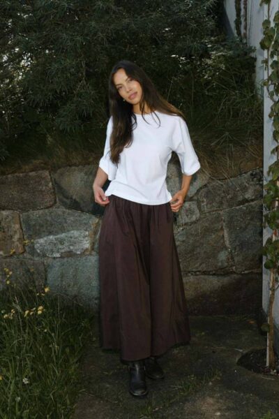 Yara poplin skirt chocolate brown Neo Noir