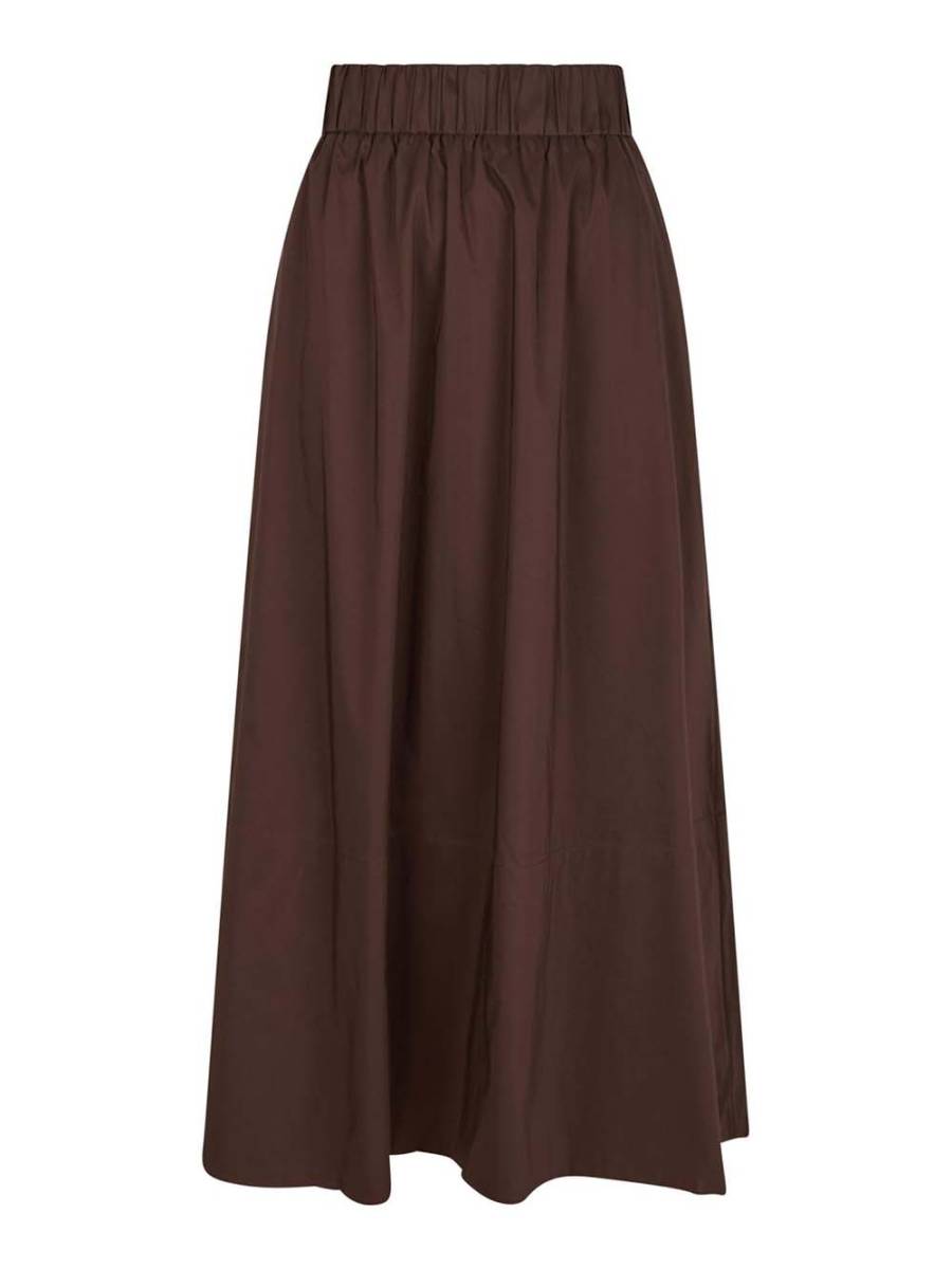 Yara poplin skirt dark brown Neo Noir - Afbeelding 4