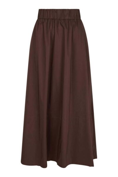 Yara poplin skirt dark brown Neo Noir
