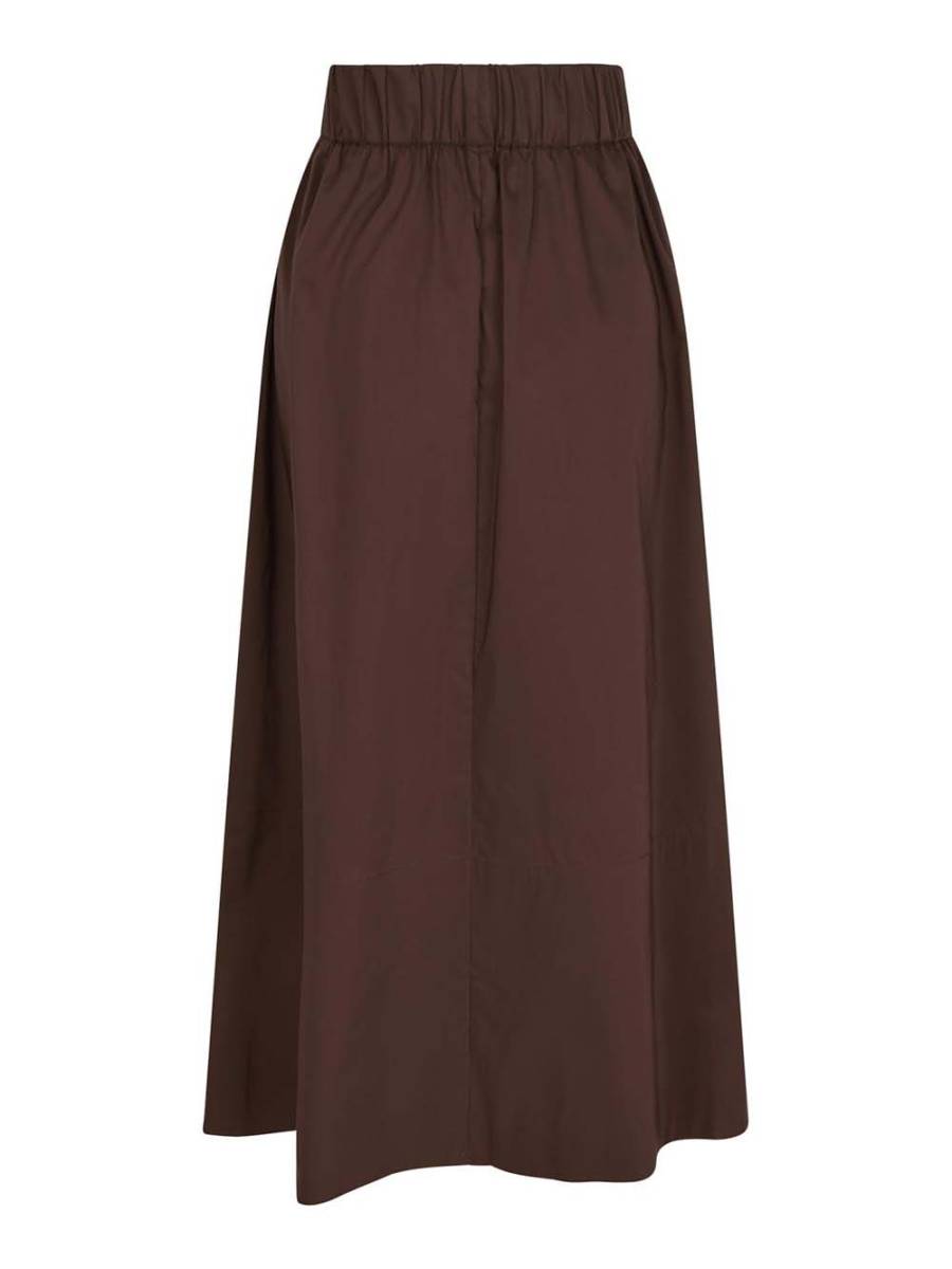 Yara poplin skirt dark brown Neo Noir - Afbeelding 5