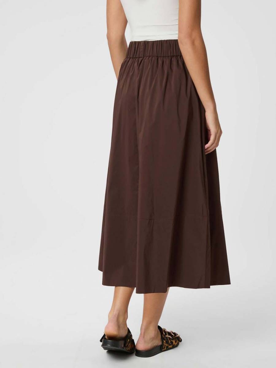 Yara poplin skirt dark brown Neo Noir - Afbeelding 3