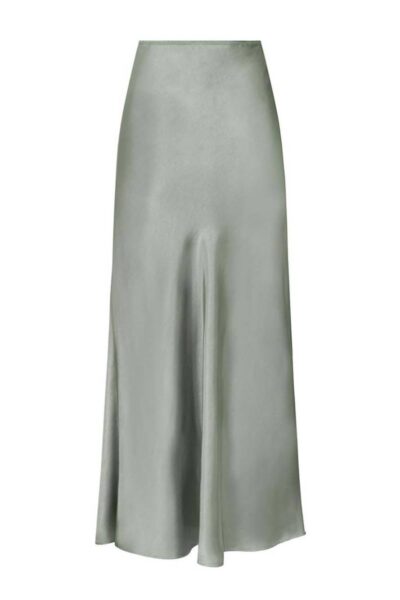 Vicky heavy sateen skirt smoke green Neo Noir