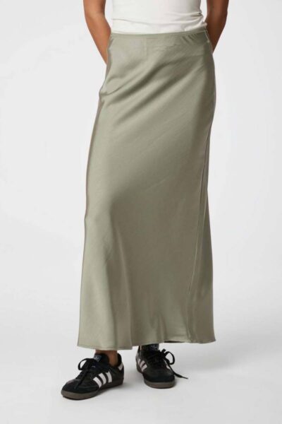 Vicky heavy sateen skirt smoke green Neo Noir