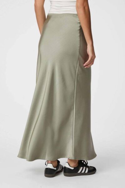 Vicky heavy sateen skirt smoke green Neo Noir