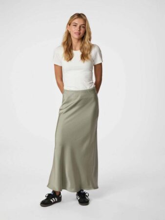Vicky heavy sateen skirt smoke green Neo Noir