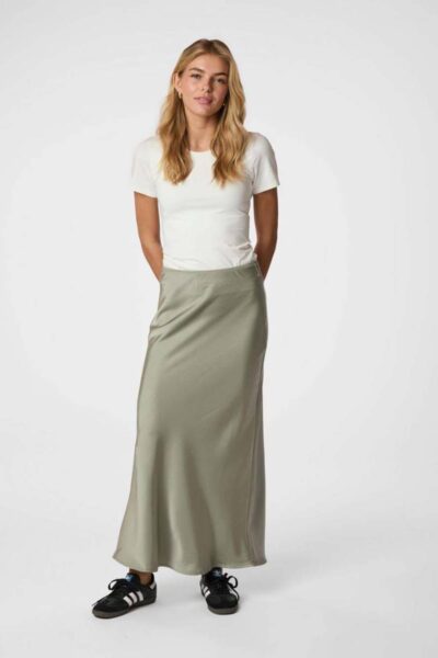 Vicky heavy sateen skirt smoke green Neo Noir