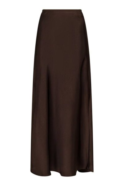 Vicky haevy sateen skirt dark brown Neo Noir