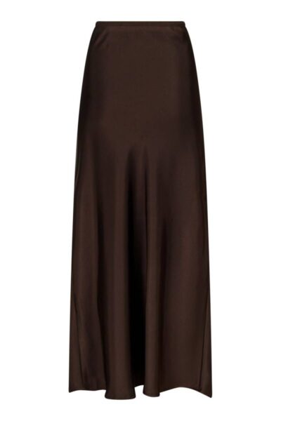 Vicky haevy sateen skirt dark brown Neo Noir