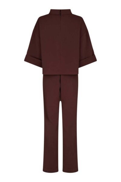 Arlo crepe jumpsuit burgundy Neo Noir