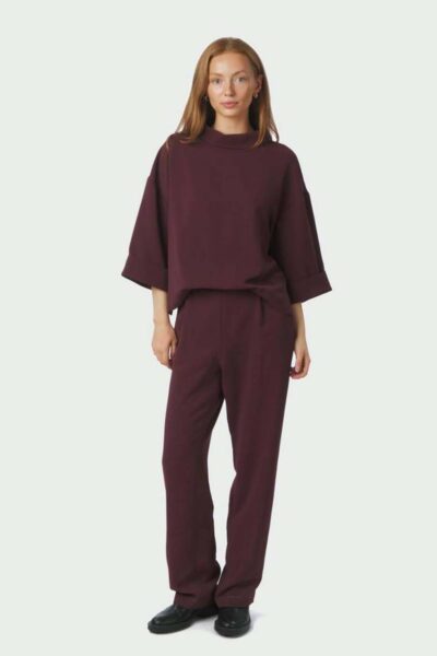 Arlo crepe jumpsuit burgundy Neo Noir