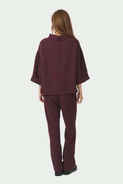 Arlo crepe jumpsuit burgundy Neo Noir