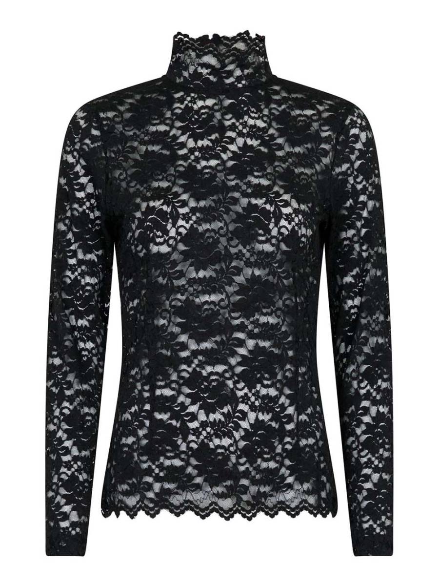 Liza laceflower blouse black Neo Noir - Afbeelding 6