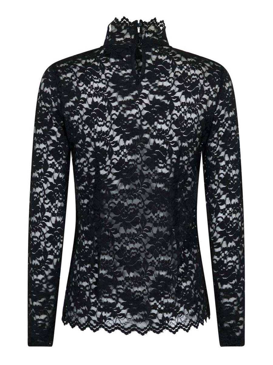 Liza laceflower blouse black Neo Noir - Afbeelding 7