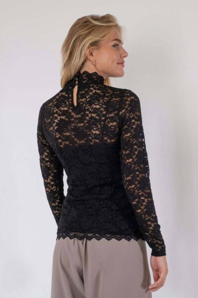 Liza laceflower blouse black Neo Noir