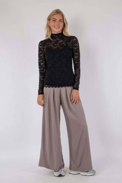 Liza laceflower blouse black Neo Noir