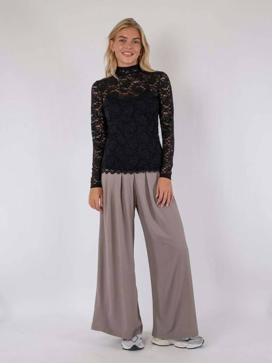 Liza laceflower blouse black Neo Noir - Afbeelding 4