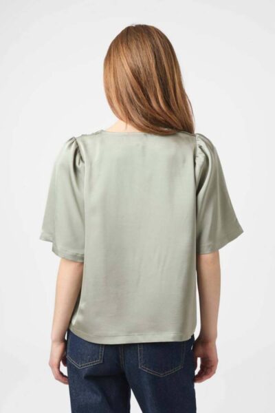Largo heavy sateen blouse smoke green Neo Noir