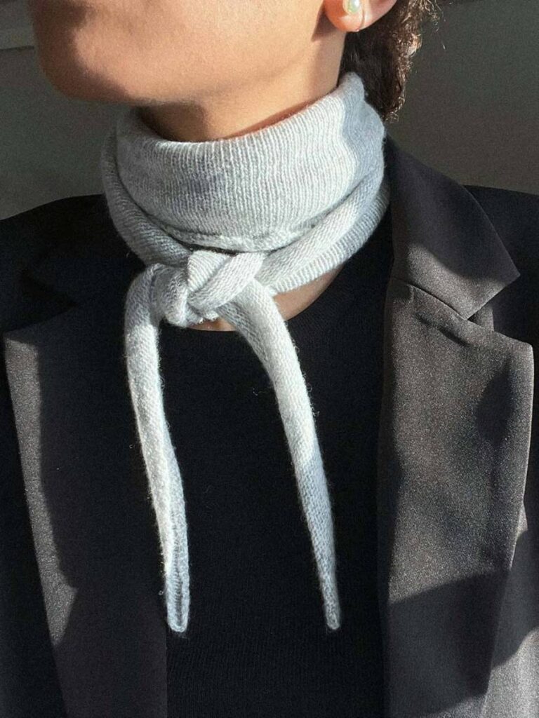 Misty knit scarf grey melange Neo Noir