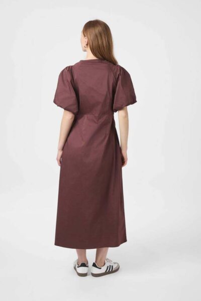 Illana poplin dress burgundy Neo Noir