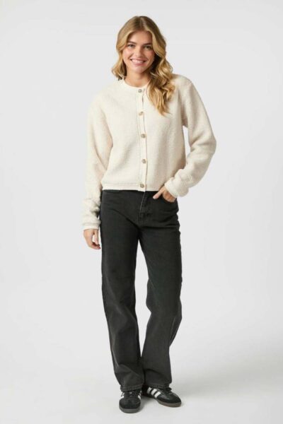 Limo fluffy knit cardigan creme Neo Noir