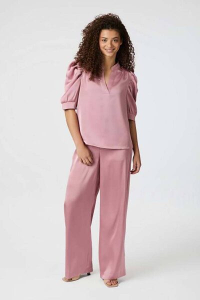 Roella heavy sateen blouse evening rose Neo Noir