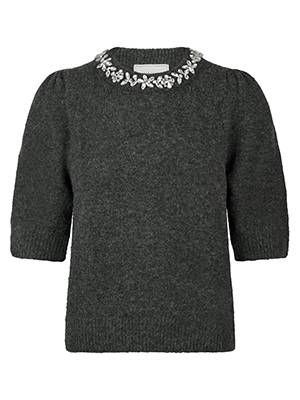 Maia stone knit blouse antracit melange Neo Noir