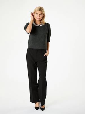 Maia stone knit blouse antracit melange Neo Noir