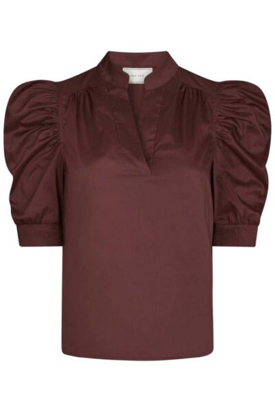 Roella poplin blouse burgundy Neo Noir