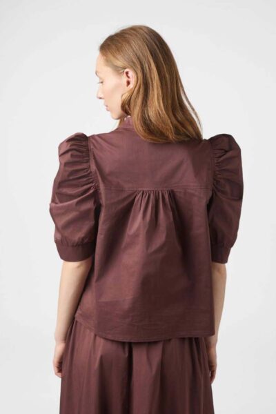Roella poplin blouse burgundy Neo Noir