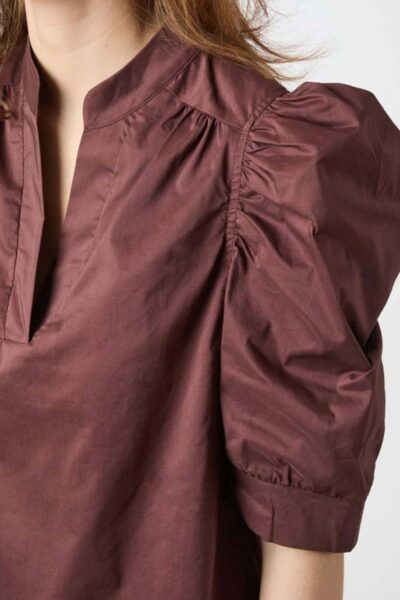 Roella poplin blouse burgundy Neo Noir