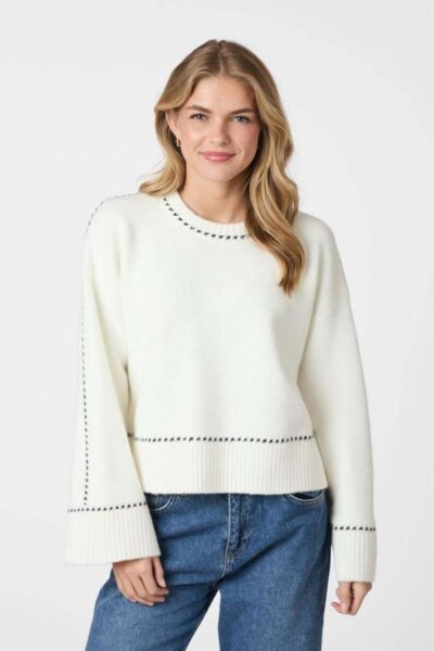 Roeme knit stitch blouse off white Neo Noir