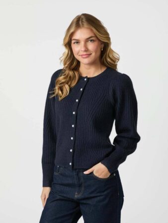 Puli knit cardigan navy Neo Noir