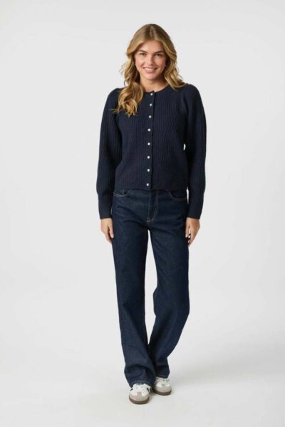 Puli knit cardigan navy Neo Noir