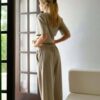 Isark soft pants taupe Neo Noir