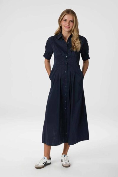 Baia poplin dress navy Neo Noir