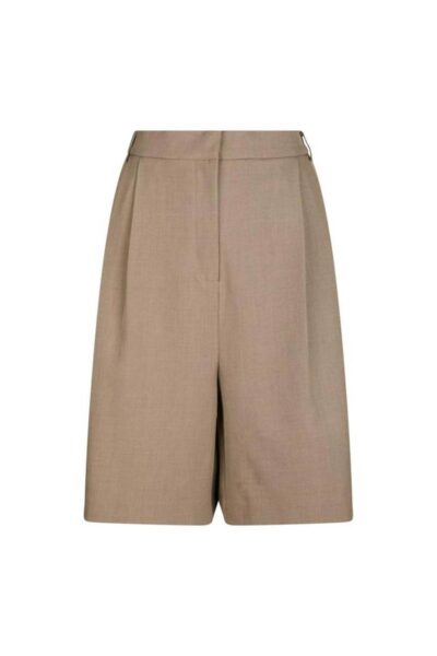 Nika structure bermuda shorts dark taupe Neo Noir