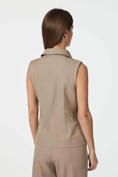 Annabella structure waistcoat dark taupe Neo Noir