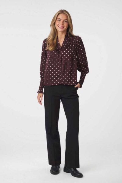 Camisa dot blouse burgundy Neo Noir