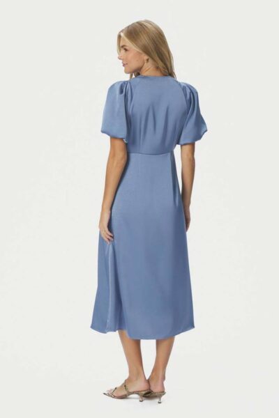 Illana heavy sateen dress smoke blue Neo Noir