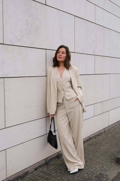 Emmett melange pants beige Neo Noir