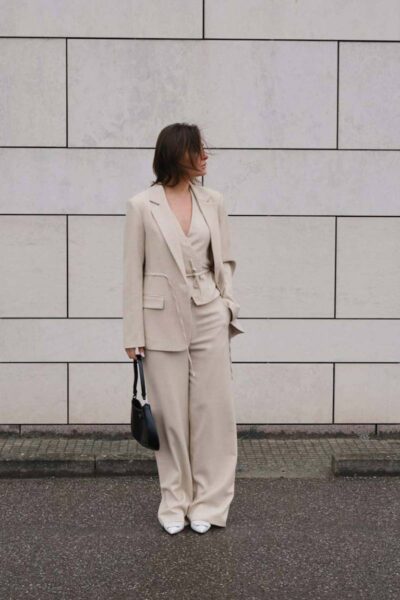 Emmett melange pants beige Neo Noir